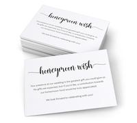 321Done Honeymoon Wish Cards, Made in USA - White, 3.5x5 Small - No Gifts Request Wedding, Invitation Insert, Enclosure Card, No Gifts Please, Wishing Well, Honeymoon Fund - Set of 50