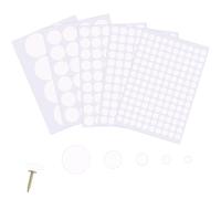 322 Pièces Cache Vis Autocollants Blancs en PVC, Cache Trou Mur Autocollants pour Vis Ø12/15/21/30/50mm, Cache Trou Meuble Adhesif pour Armoires, Bureaux, Réparations et Décoration d’Intérieur