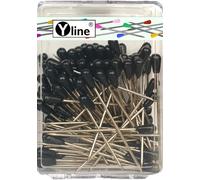 3227-SW Lot de 100 épingles à tapisser avec tête en plastique noir env. 60 mm