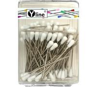 3227-WE Lot de 100 épingles à tapisser avec tête en plastique blanc env. 60 mm