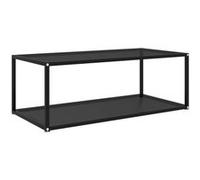 322898 Coffee Table Black 100x50x35 cm Tempered Glass Noir G