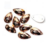 3230 Larme À Coudre Sur Strass Flatback Cristal Verre Strass Pierres À Coudre Pour La Décoration De Vêtements-Topaze Fumée Légère-11x18mm 72 Pièces