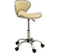vidaXL Tabouret de salon et spa 323677 – Chaise de beauté pivotante réglable Crème similicuir