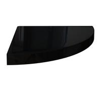 323910 Floating Corner Shelf High Gloss Black 35x35x3,8 Cm Mdf Vidaxl Noir