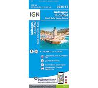 3245et Aubagne - La Ciotat Topographische Wanderkarte Frankreich 1:25.000 Top 25 Ign