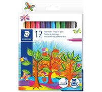 [325 C12] STAEDTLER Stylo feutre 325 pointe moyenne 1mm pack de 12 couleurs a...