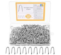 325 Pcs Clous en U pour Clôture, Agrafe Grillages, Agrafes pour Grillage Galvanisé, Agrafes pour clôture de jardin en grillage à poules, fixations pour treillis métallique