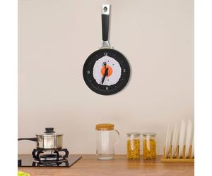 325164 vidaXL Wall Clock with Fried Egg Pan Design 18,8 cm