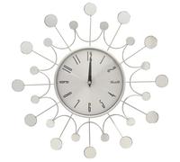 Horloge Murale Horloge Analogique Horloge Décorative Salon Salle de Séjour Chambre à Coucher Maison Intérieur Argenté 325165