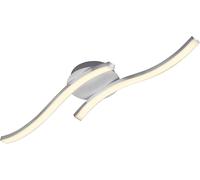 3258-029 Leuchten Lampe De Plafond Led ¿ 2 Barres Lumineuses En Forme De Vague 2 X 6w ¿ Lumière Blanche Chaude ¿ Couleur Gris Aluminium,Métal,6 W