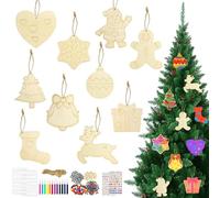 326 Pièces Décoration de Noël à Peindre, Queta Noël Bois Puce Arbre Ornements Convient pour Décorations Réunions Festives (326pcs)