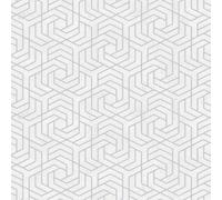 32607 - City Glam Hexagonal Géométrique Argent Blanc Galerie Papier Peint