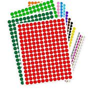 3264 Pcs Gommettes Autocollantes Rondes, 10mm Couleur Codage Étiquettes Pastille Couleur Autocollante pour le bureau, école, calendriers, autocollants de carte (16 Couleurs)