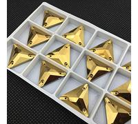3270 Triangle DIY Couture Cristal Strass 12mm, 16mm, 22mm Coudre Sur Des Pierres Perles De Verre Dos Plat Strass Cousu Pour Vêtements-or hématite, 16mm 30pcs