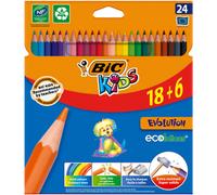 BIC – Crayons de couleur – Kids Evolution – Résine synthétique, couleurs assorties – Paquet 24