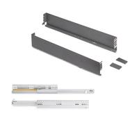 3275235 Ensemble de tiroirs avec tiroirs extra fins, hauteur : 88 mm, gris anthracite, profondeur du tiroir : 390 mm, tiroir partiel avec ouverture push-to-open, pour meubles de cuisine