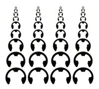 328 Pièces Clip E Externe 9 Tailles en Acier au Manganèse Noir | Coffret Transparent de 9 Formats, Rangement par Type et Diamètre, pour Roulements et Engrenages