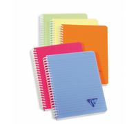 Clairefontaine Carnet spirale Fresh A5 180 p. petits carreaux polypro transparent couleur aléatoire