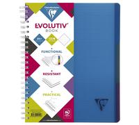 Clairefontaine 329155C Linicolor Intensive Evolutiv'Book Un Cahier à Spirale Perforé - A4+ 22,5x29,7cm - 240 Pages Détachables Petits Carreaux Cadrées - Papier 90g Couverture Polypro Couleur Aléatoire