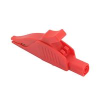 32A / 1000V Car Battery Secure Clip | Textured Grip Brass Electric Test Clip with PA Insulation Cover | 4mm Banana Plug for Automotive Electrical Testing (Red)