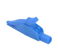 32A / 1000V Car Battery Secure Clip | Textured Grip Brass Electric Test Clip with PA Insulation Cover | 4mm Banana Plug for Automotive Electrical Testing (Blue)