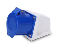 32A 220-250V Prise Industrielle Bleue, 3 Broches 1 Phase Prise De Montage En Surface Coudée, Prise Murale étanche Prises Et Convertisseurs Robustes Installation Ouverte Prise ABS Pour Terminaux Etc