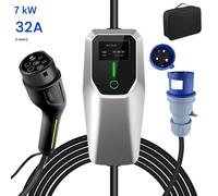 32A EVSE EU EV Cordon de charge Type2 Boîte de charge portable 7KW ev charger 5m Mobile Wallbox Station de charge voiture électrique