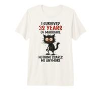 32e Anniversaire de Mariage, I Survived 32 Years of Marriage T-Shirt Haut de Gamme