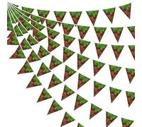32Ft Vert Marron Pixel Fanion Guirlande Bannière Décoration de Fête Verte Brun Mineur Thème Tissu Triangle Drapeau Banderole pour Enfants Anniversaire Bapteme Dessin Animé Jeu Pixelisé Decor Suspendue