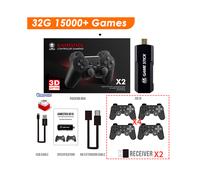 (32G 15K Jeux 4PADS) Console de jeux 4/2 avec manette 4K GD10, Game Stick HD, sortie TV, double poignée,