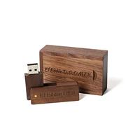 32G Clé USB gravée personnalisée, Cadeau personnalisé gravé en Bois Massif USB Flash Drive pour Mariage, Remise des diplômes, Anniversaire, fête des pères, fête des mères