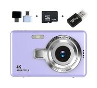 (32G Memory,Purple)Beginner Friendly 4k Digital Camera 16X Zoom Small Photography Camera Birthday Present