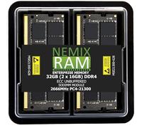 32GB 2X16GB DDR4 2666MHz PC4-21300 2Rx8 1.2V CL19 260-PIN ECC Unbuffered SODIMM KIT NEMIX RAM Compatible avec Synology NAS Memory D4ES01-16G, DiskStation, RackStation