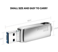 32GB 3 in 1 Type C/Micro USB/USB 3.0 Flash Drive 32GB Metal USB C Key 32GB for PC,Tablet,Android Smartphone for Data Transmission and Storage (Silver)