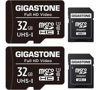 32GB Memory Card Pack of 2 Cards, Read Speed up to 90MB/s. Ideal for Full HD Video Gopro Camera Drone Tablet, U1 Micro SDHC Card with Mini Case and SD Adapter.