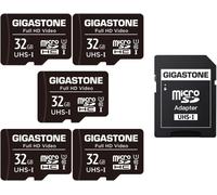 32GB Memory Card Pack of 5 Cards, High Read Speed up to 90MB/s. Ideal for Full HD Video Drone Camera, U1 C10 Micro SDHC UHS-I with 2 Mini Cases and 1 SD Adapter.