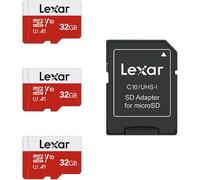 32GB Micro SD Card 3 Pack Micro SD Memory Card+ Adapter Microsdxc TF Card up to 100MB/s, A1, U1, C10, V10, Full HD and 4K UHD for Camera, Telephone, Switch
