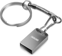 32GB Mini Portable USB Flash Drive with Keychain and Pendant for Laptop/PC/Car (Grey)