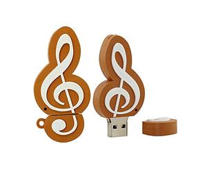 32GB Musique Note Forme des clefs USB, Stylo Drive Memoria Flash Reste pendrives Disque Flash USB clé USB u Disquette clé USB USB 2.0 Pen Drive pendrive (Brown White)