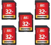 32GB SDHC Memory Card, Pack of 5, Premium Series, Speed up to 80MB/s for Photos, Videos, Music, Files, Camcorder, Camera, PC, Class 10 U1 UHS-I, with 5 Mini Cases