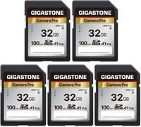 32GB SDHC Memory Card, Pro Series Camera, Pack of 5 Cards, Up to 100MB/s Speed, Compatible with Canon Nikon Sony Camcorder, A1 U1 V10 UHS-I Class 10 Camera for Full HD Video