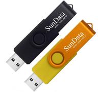 32GB USB 2.0 Flash Drive Memory Stick Rotation Data Storage with LED Light (2 Colours: Black Gold)