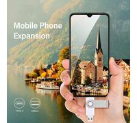 32GB USB C Flash Drive,OTG USB C Pen Drive,USB 2.0 and USB C Flash Drive,USB Type C Memory Stick for USB A + USB C Android Smartphone Metal White