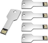 32GB USB Flash Drive 5 Pieces USB 2.0 Silver Flash Drive Novelty Waterproof Memory Stick Thumb Drive External Data Storage for Gift
