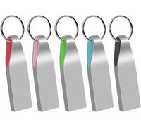 32GB USB Flash Drive, USB 2.0 Flash Drive Storage Flash Drive Swivel U Disk Memory Stick Pendrive with 5 Cords, Set of 5 (Black Blue, Purple, Red, Green)