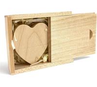 32GB Wooden Heart Shape USB Flash Drive with Gift Box for Photo Album Engagement Love Wedding Birthday Data Storage Gift (Maple,32GB)