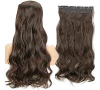 32inch Extensions de Cheveux Synthétiques One piece 5 Clips Longue Ligne Droite Haute Température Fibre Noir Brun Postiche-88-4,22inches,Chine