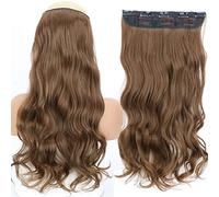 32inch Extensions de Cheveux Synthétiques One piece 5 Clips Longue Ligne Droite Haute Température Fibre Noir Brun Hairpiece-88-12,32inches,China