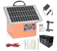 32KM Solaire Cloture Electrique pour Animaux,Puissante 9500V electrificateur de cloture,electrificateur secteur Pour ÉLevage D'Animaux Cheval Vache Moutons,Pour ferme jardin pâturage