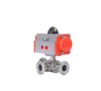 32mm Sanitary Pneumatic Three-Way Ball Valve Clamp Stainless Steel Double Acting T/L type Chuck Quick cut-off ball valves(T type)